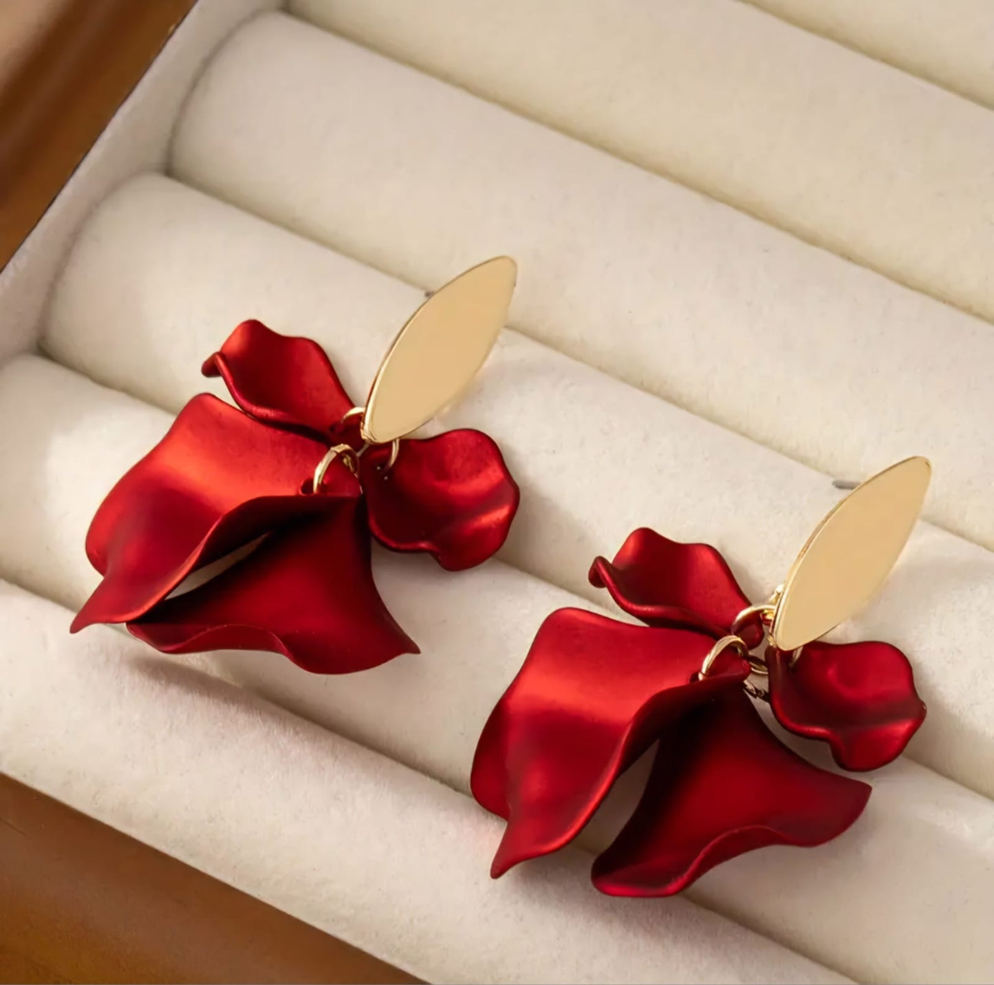 Red Petal Earrings