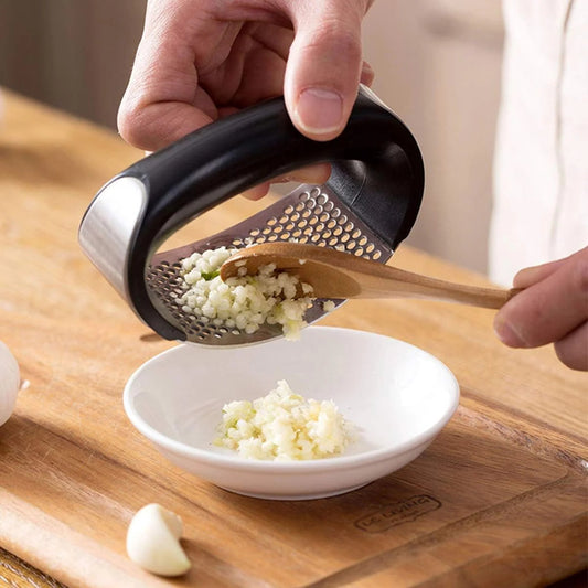 Steel manual garlic press crusher