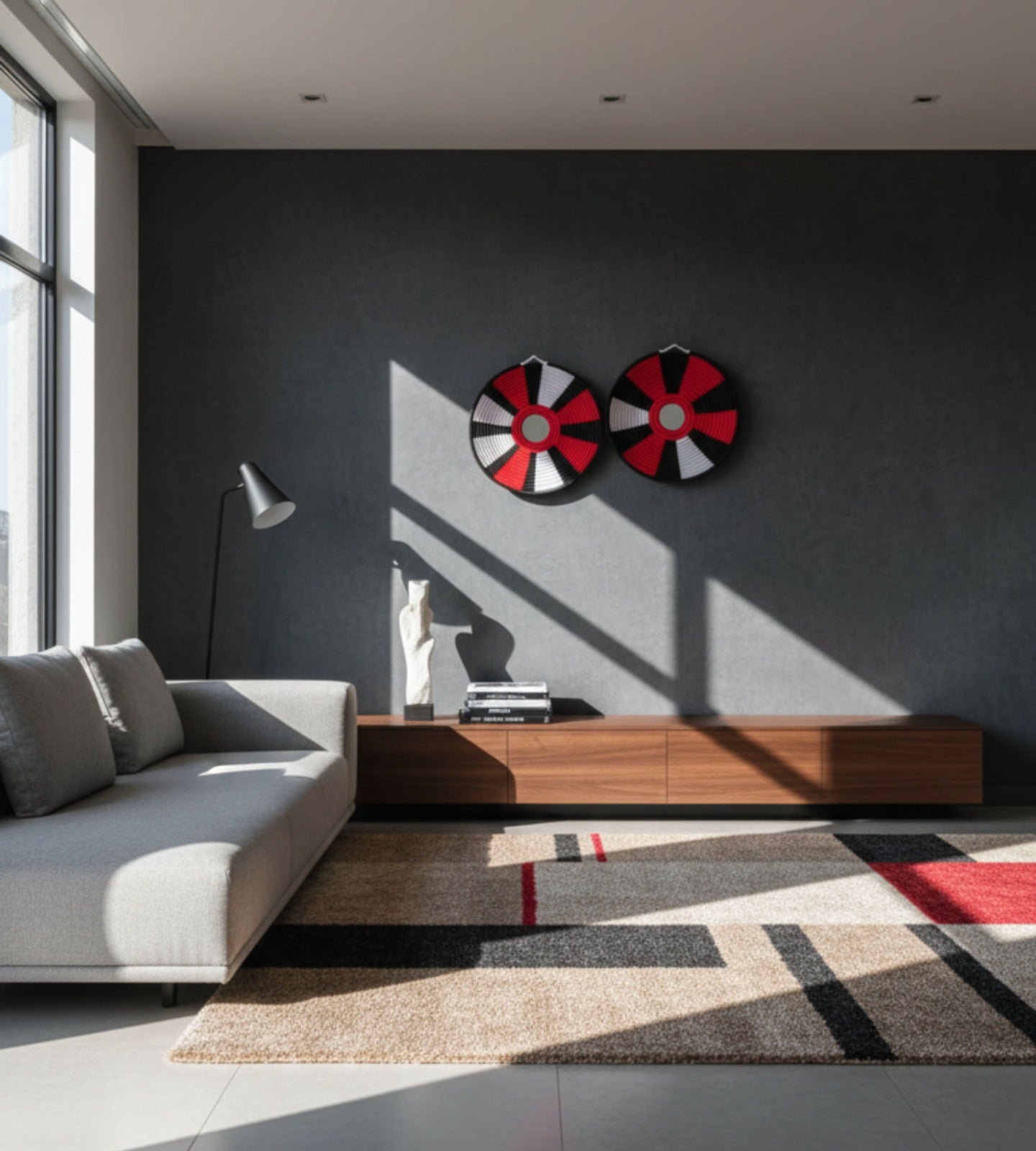 Handwoven Red and White Wall Art Hangings (set of 2)