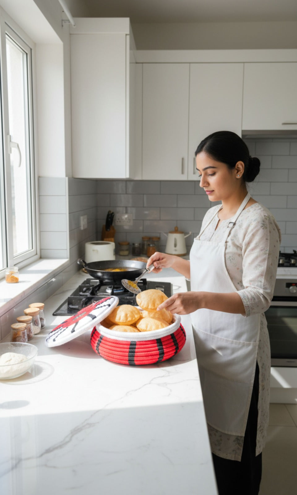 Handwoven Traditional Red Black and White Hotpot