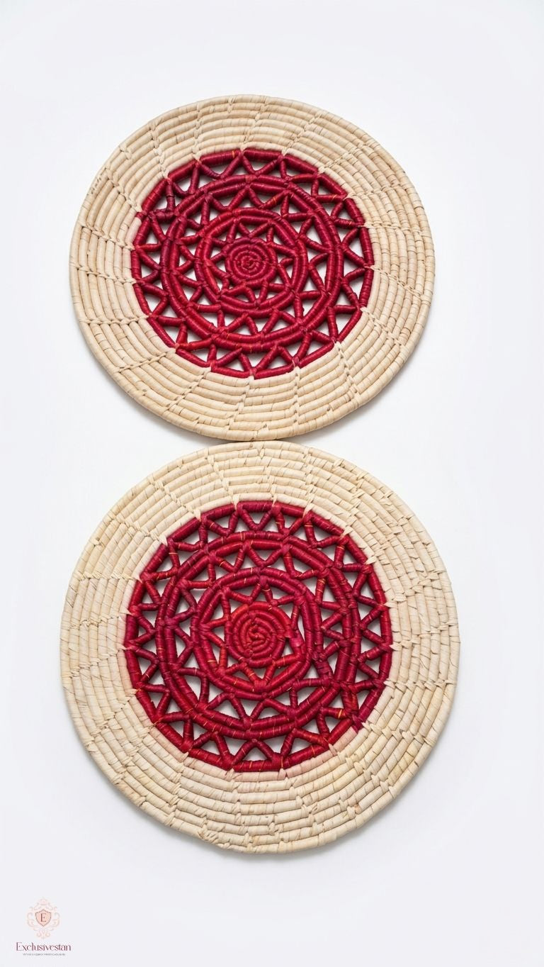 Ruby Handcrafted Date Palm Leaf Placemat (set of 2)