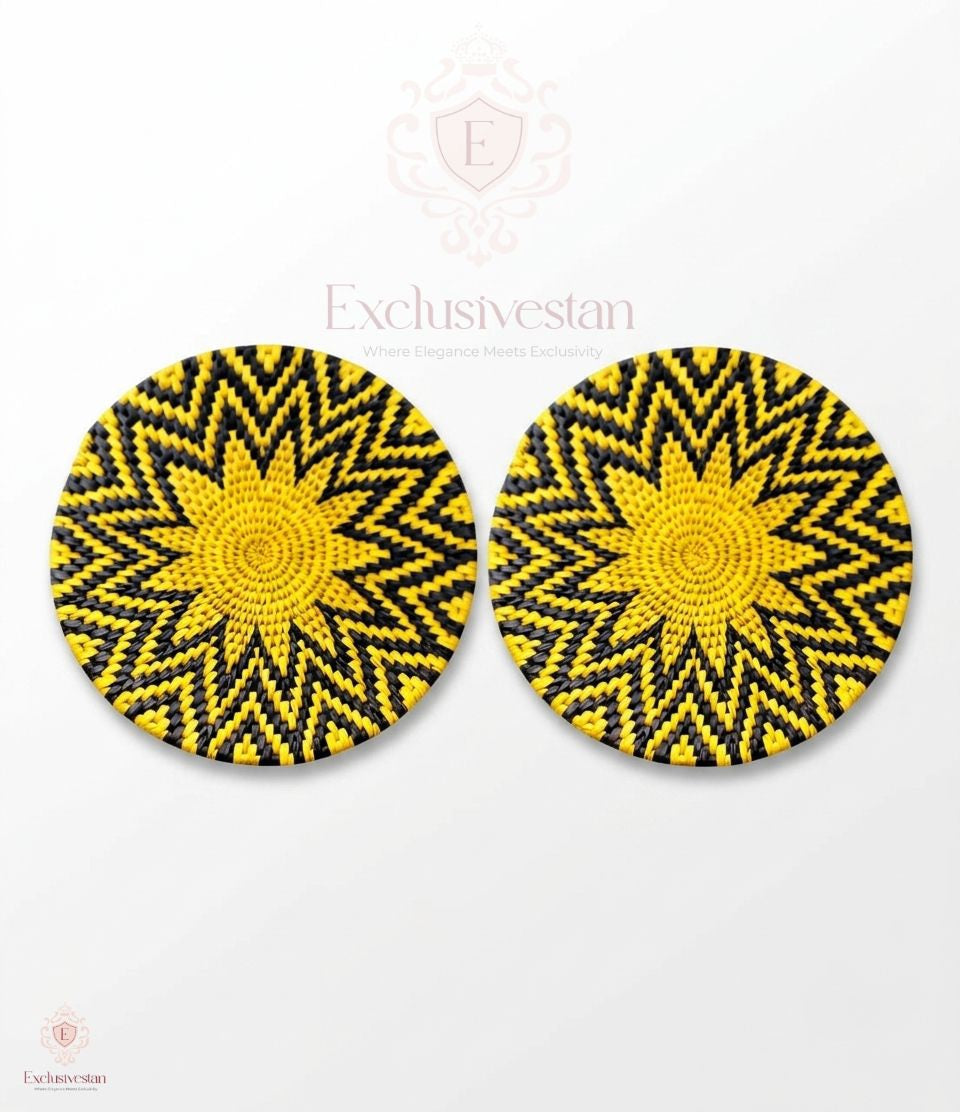 Golden SunBurst Date Palm Leaf Placemats ( Set of 2)
