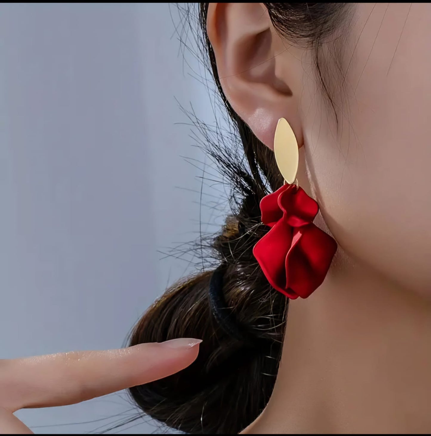 Red Petal Earrings