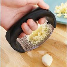 Steel manual garlic press crusher