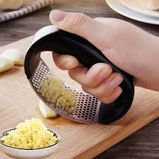 Steel manual garlic press crusher