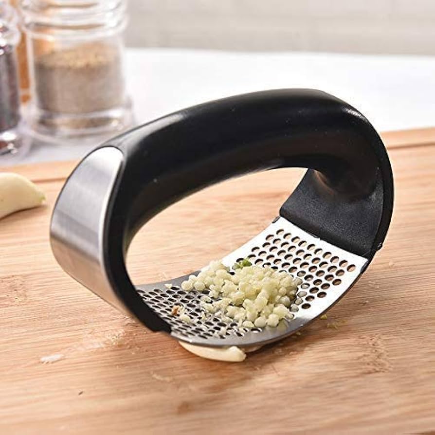 Steel manual garlic press crusher