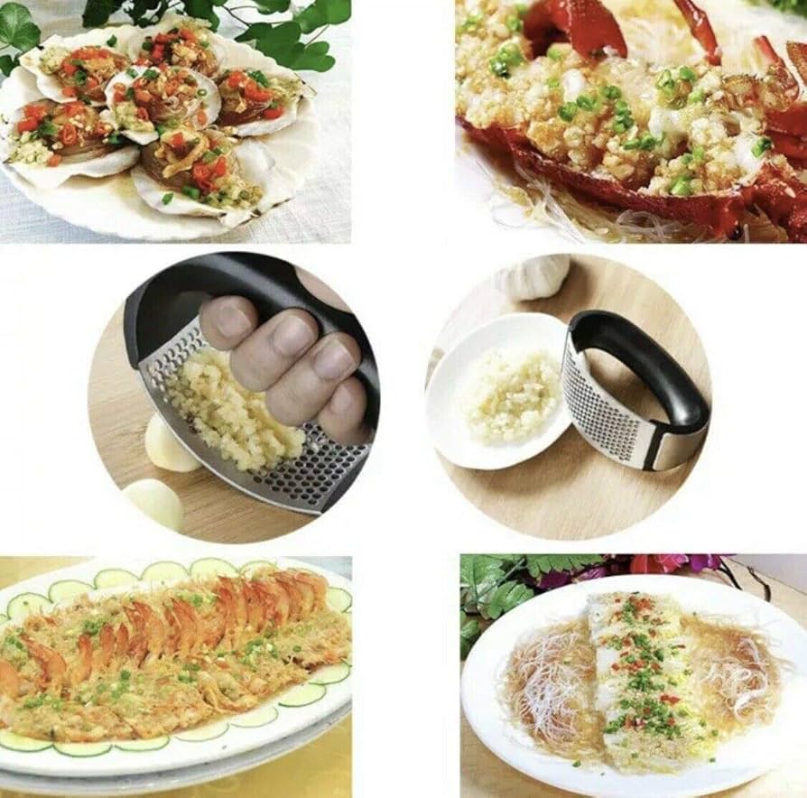 Steel manual garlic press crusher