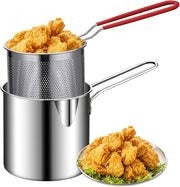 Stainless steel deep fryer pot with basket