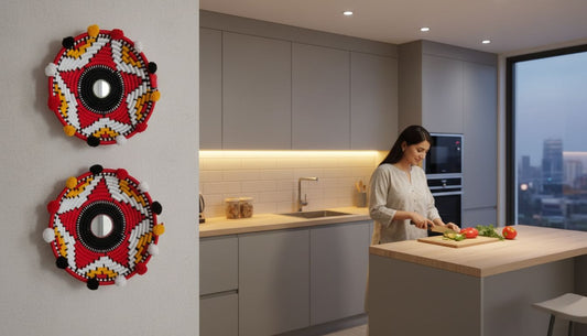 Handwoven multicolour hangings (set of 2)