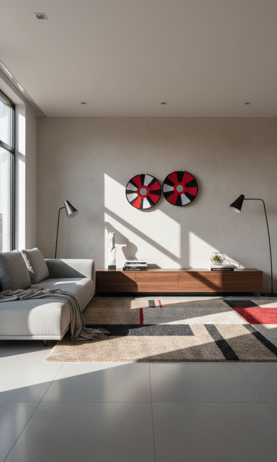 Handwoven Red and White Wall Art Hangings (set of 2)