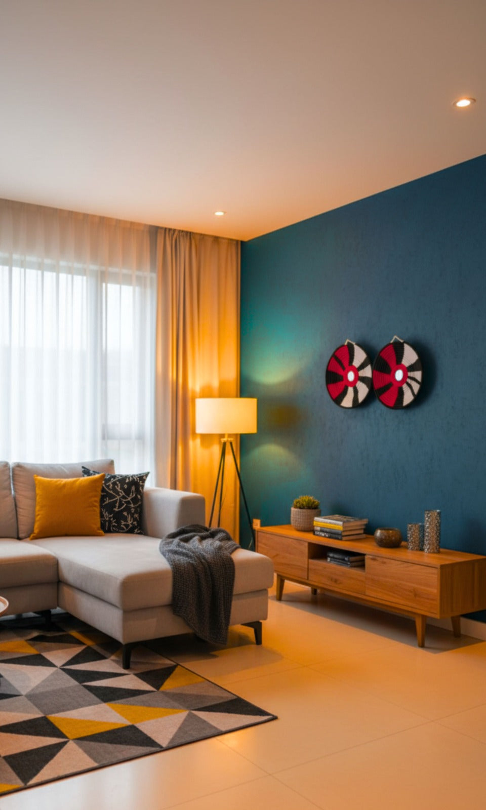 Handwoven Red and White Wall Art Hangings (set of 2)