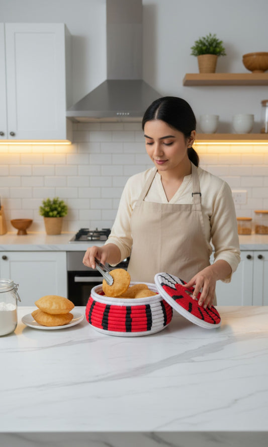 Handwoven Traditional Red Black and White Hotpot