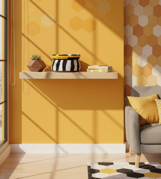 Handwoven artistic Hotpot Black White and Mustard