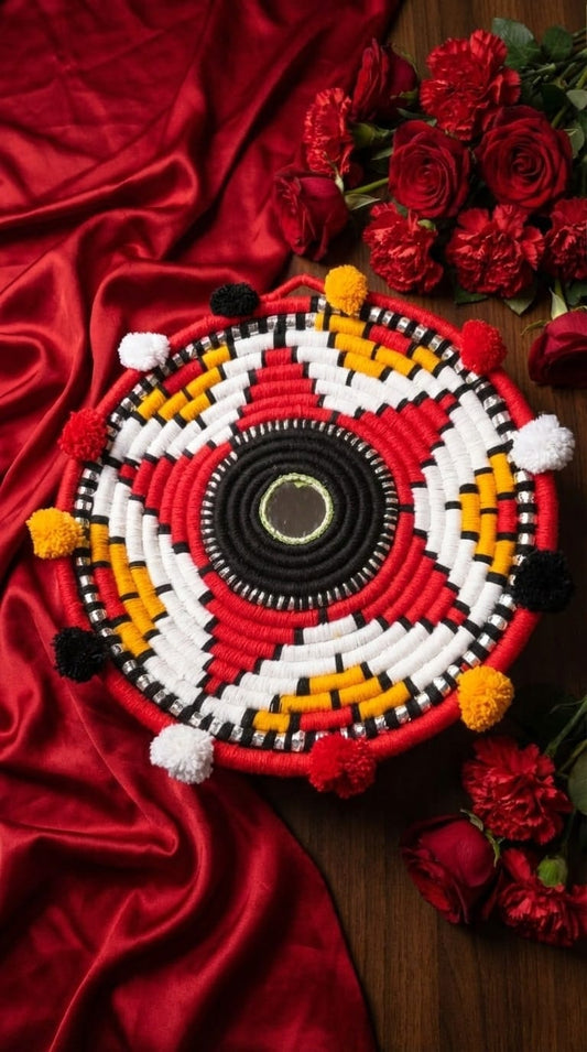 Handwoven multicolour hangings (set of 2)