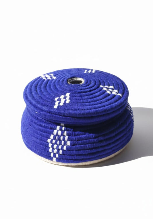 Handwoven Blue Palm Leaf  Basket