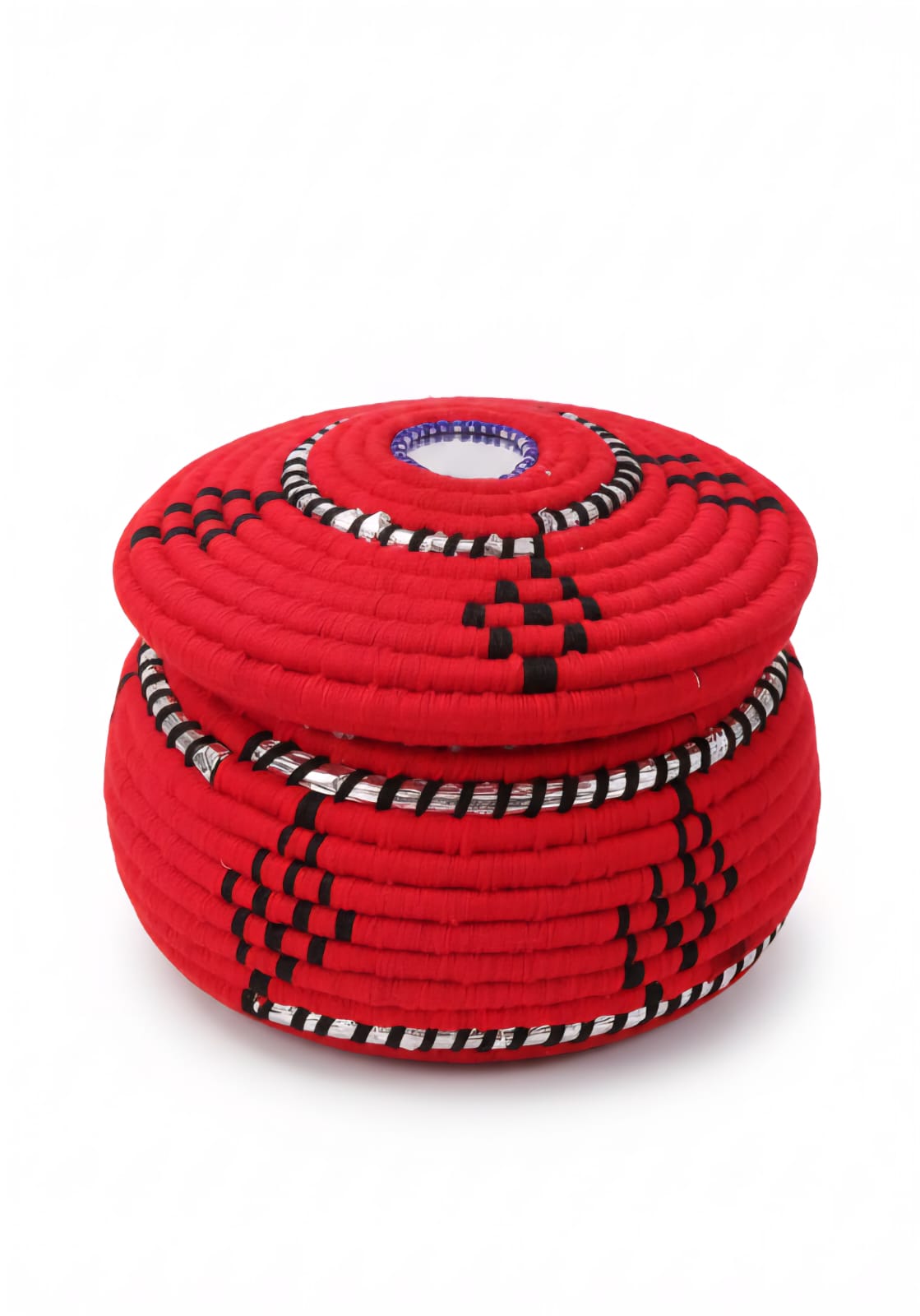 Handcrafted Red Palm Leaf  Basket