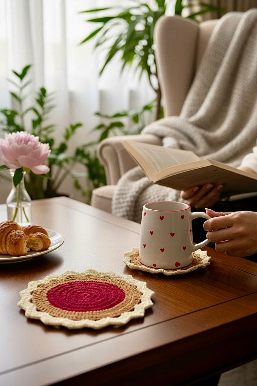 Crochet Coasters 6 Inches (set of two)