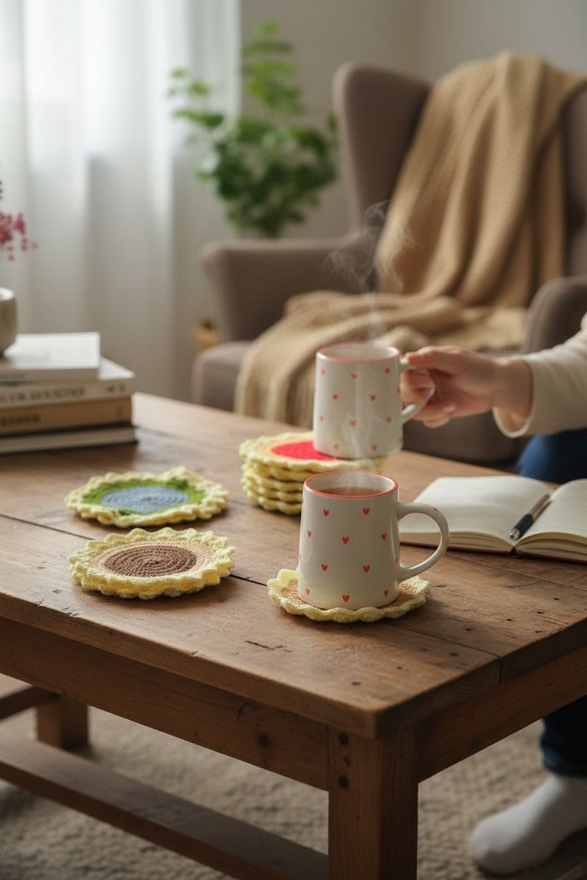 Crochet Coaster 6 Inches (set of 2)