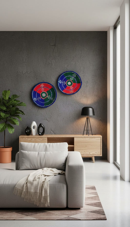 Handwoven Palm Leaf Decorative Wall Hangings / Table Décor Plates