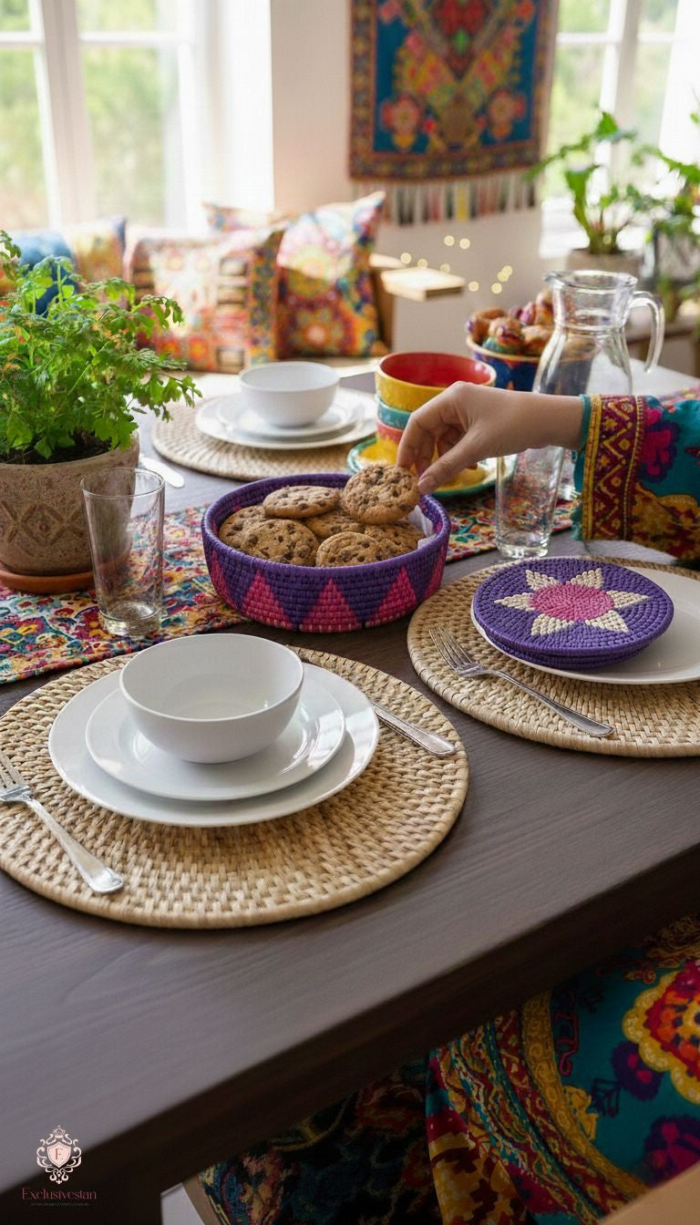 Lotus Weave Palm Leaf Basket