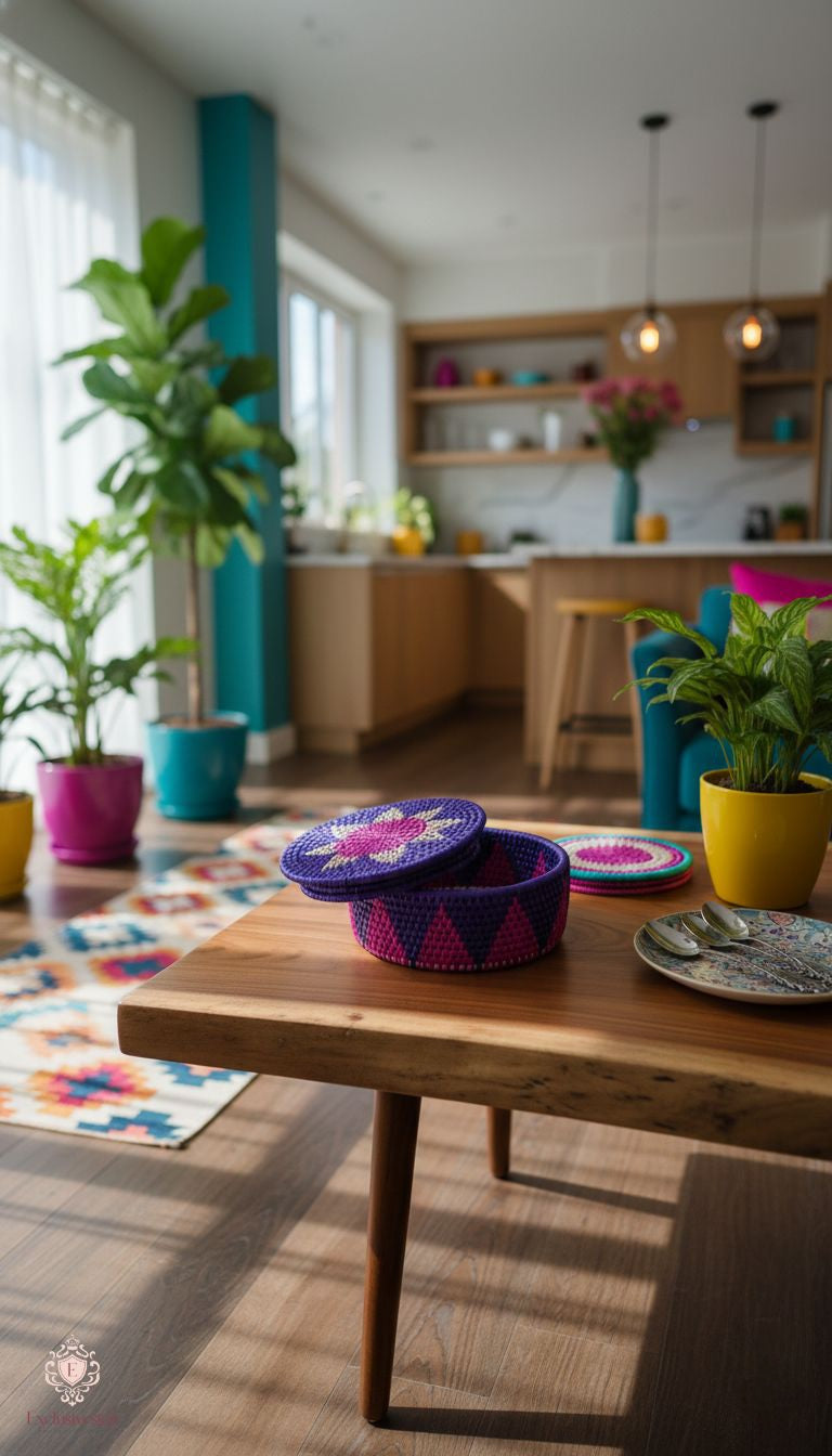 Lotus Weave Palm Leaf Basket