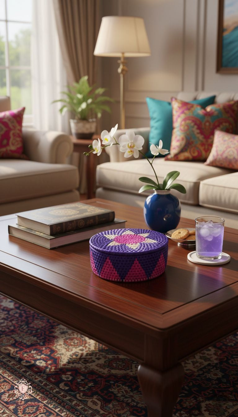 Lotus Weave Palm Leaf Basket