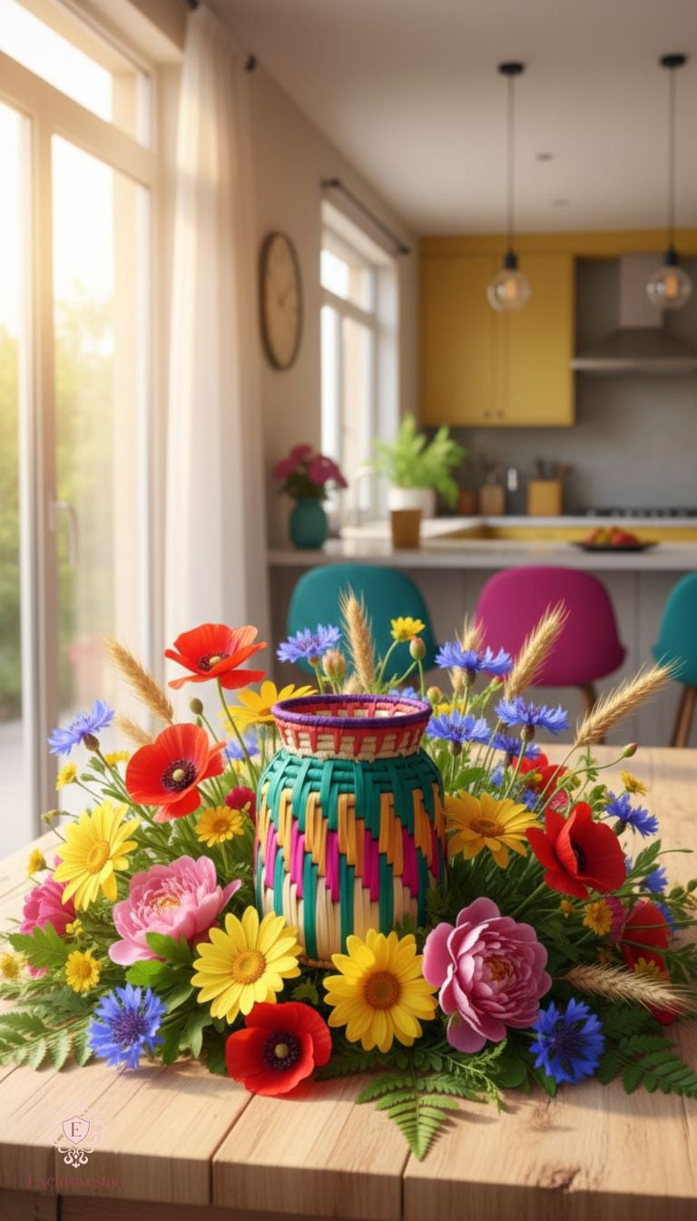 Multicolor Heritage Weave Vase