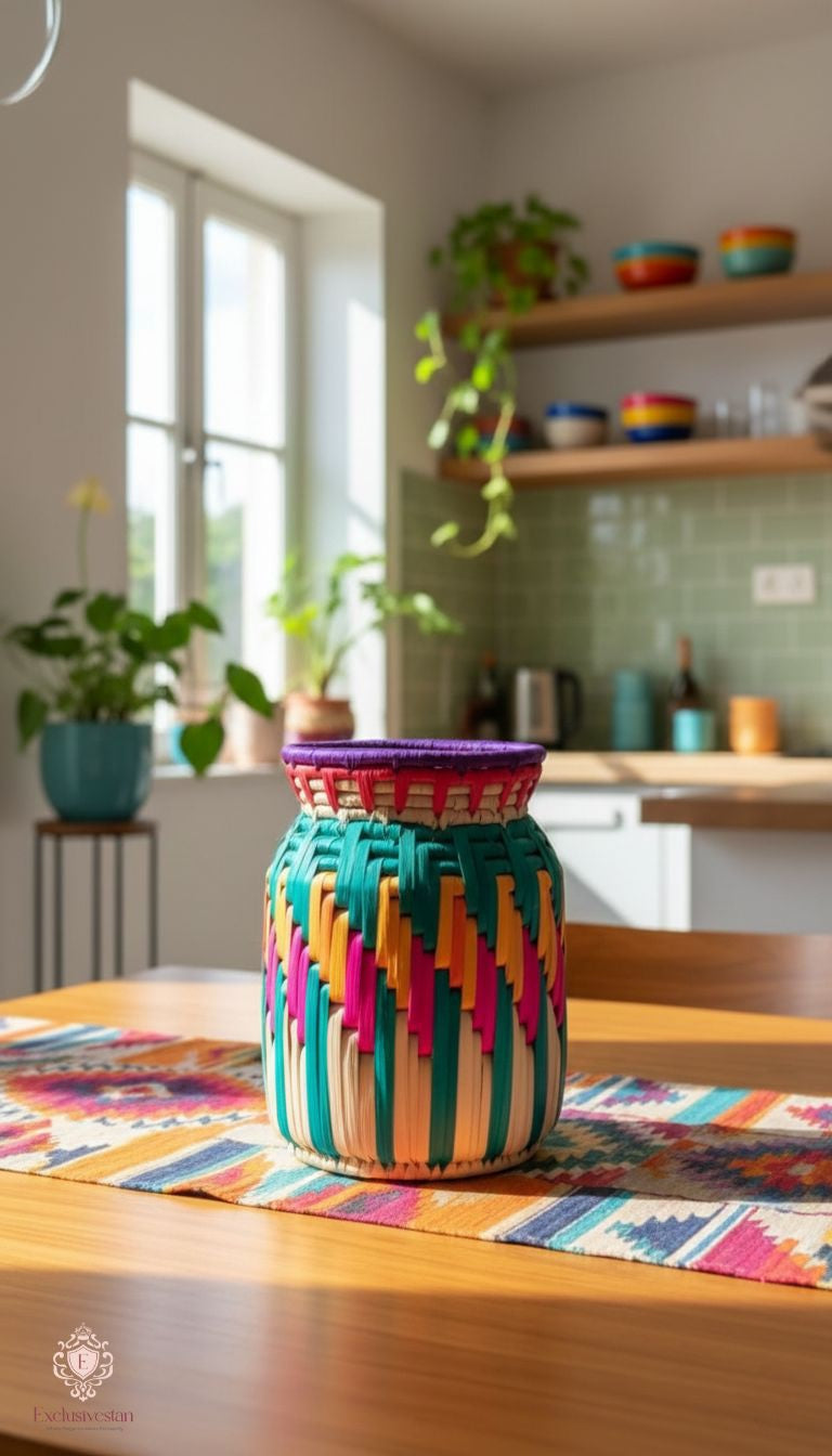 Multicolor Heritage Weave Vase
