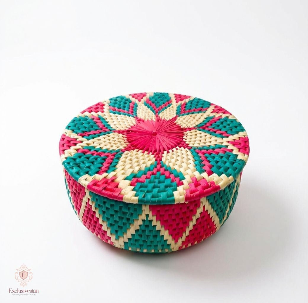Elegant Multicolor Artisan Craft Basket