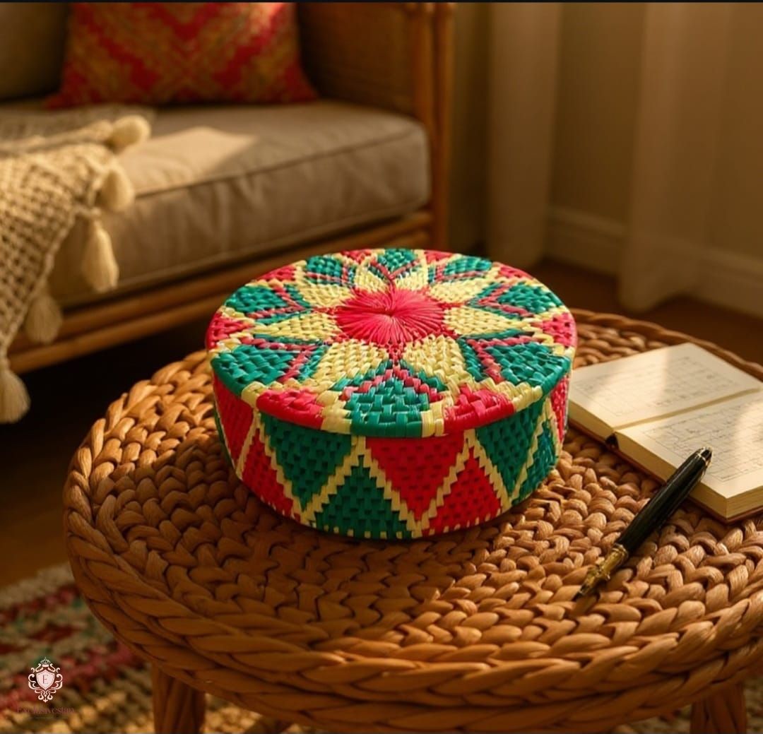 Elegant Multicolor Artisan Craft Basket