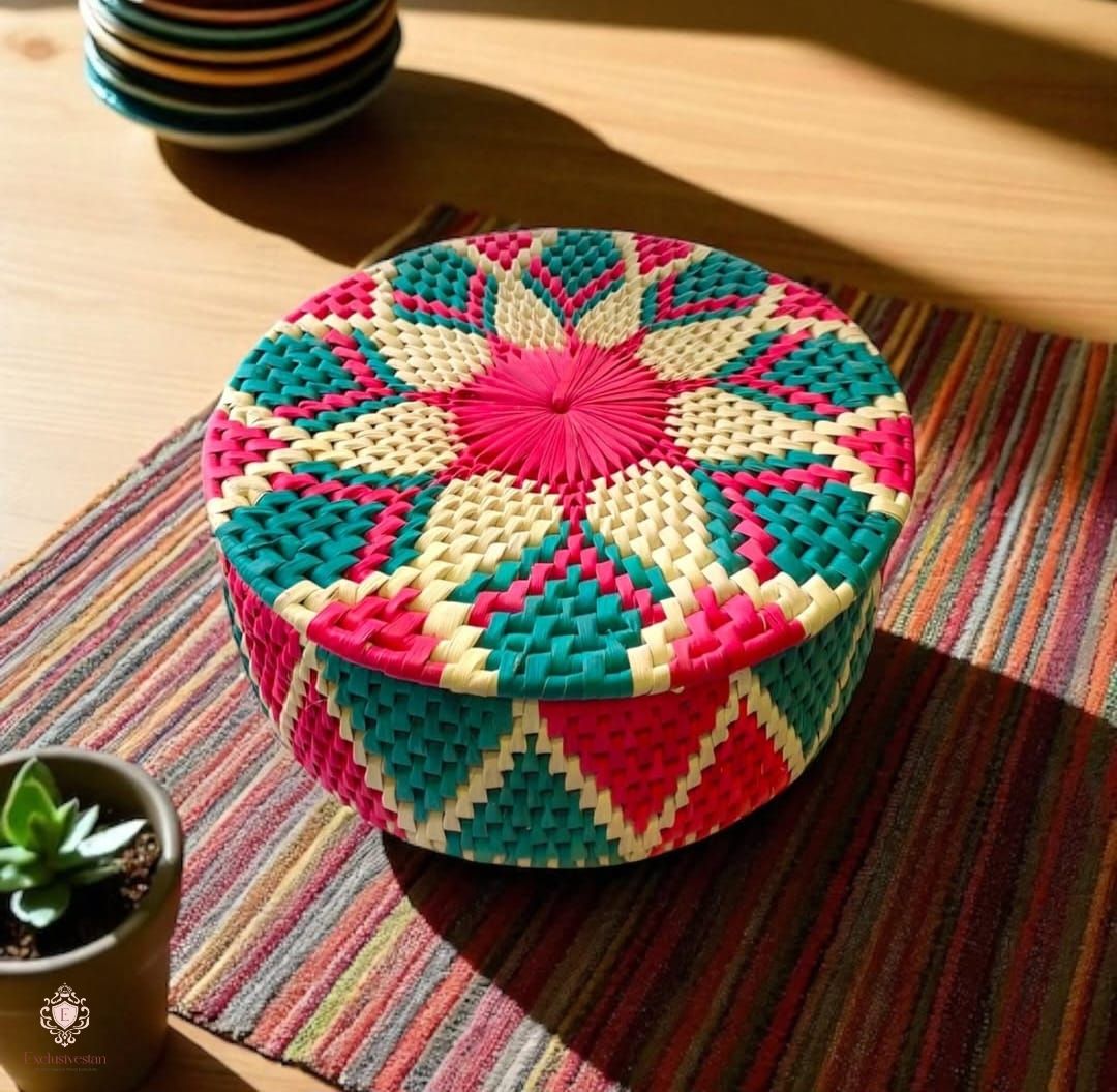Elegant Multicolor Artisan Craft Basket