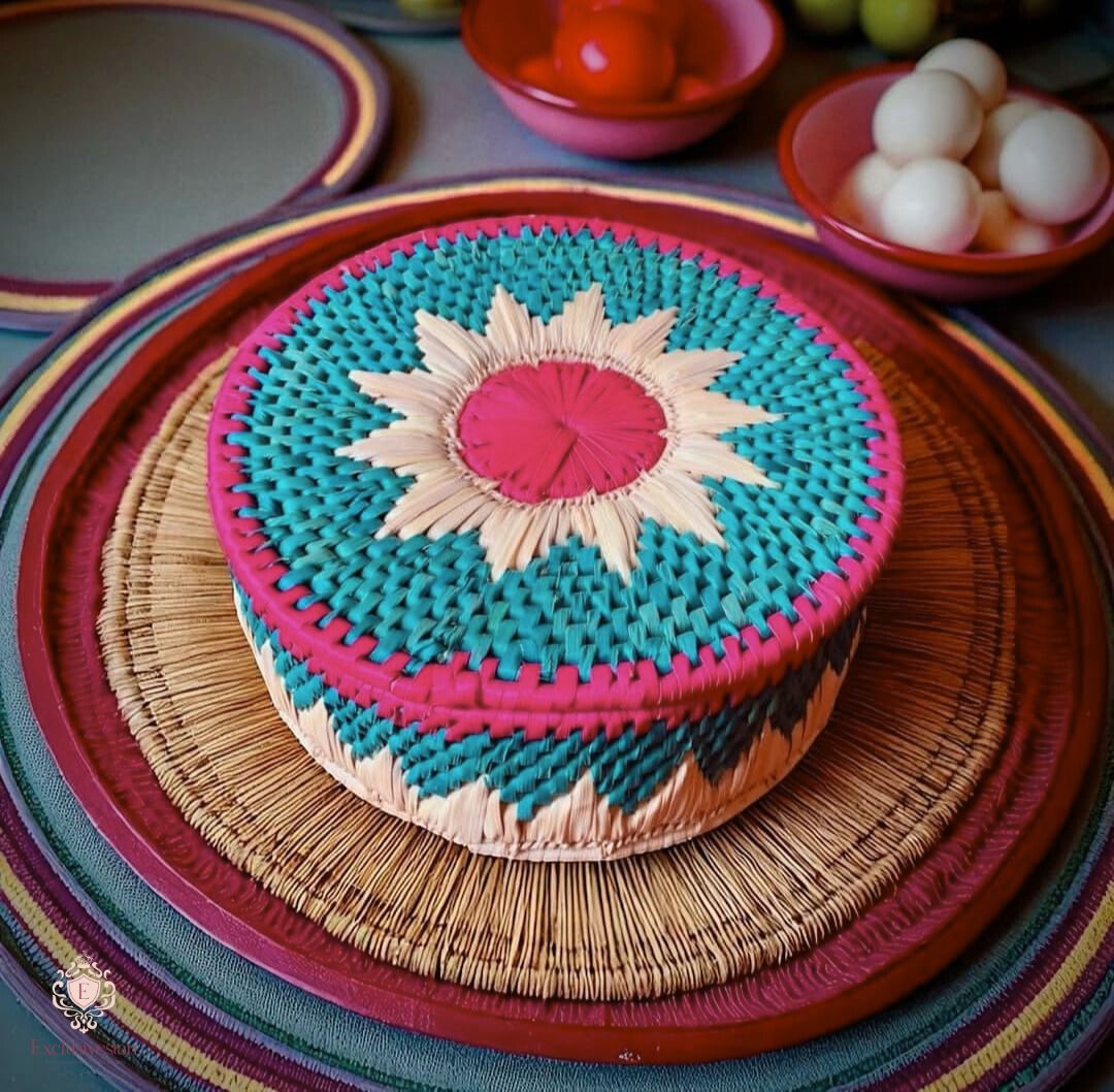 Aurora Bloom Handwoven Basket
