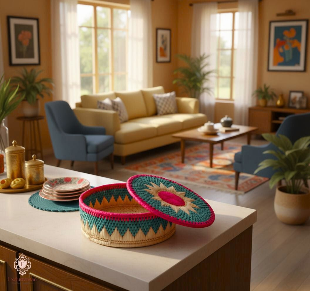 Aurora Bloom Handwoven Basket