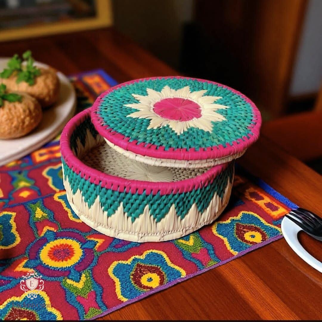 Aurora Bloom Handwoven Basket