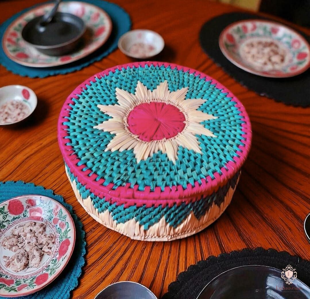 Aurora Bloom Handwoven Basket