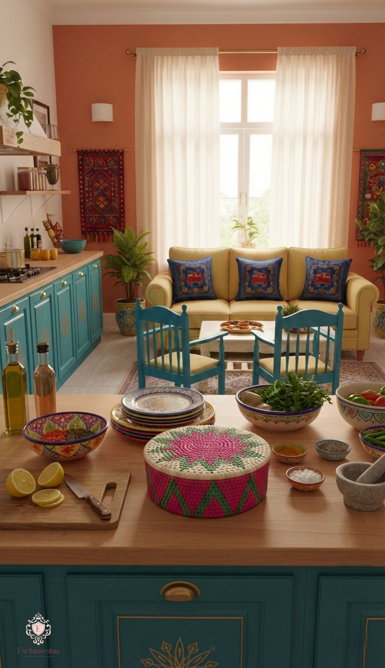 Rosé Flora Handwoven Date Palm Leaf Basket