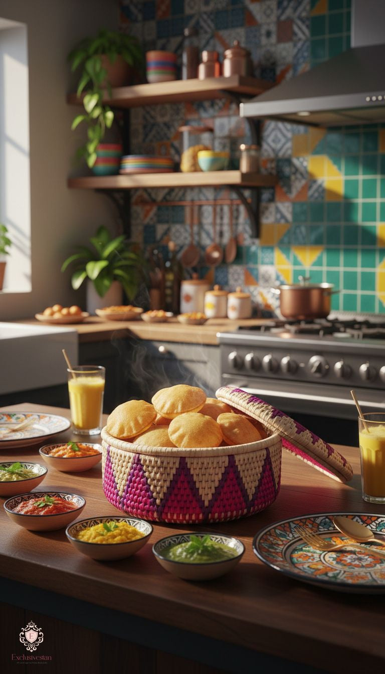 Floral Weave Date Palm Leaf Basket