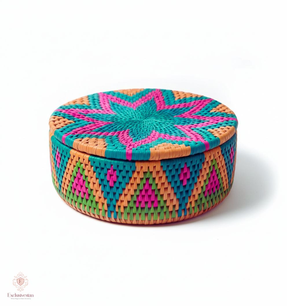 Emerald Bloom Handwoven Date Palm Leaf Hotpot