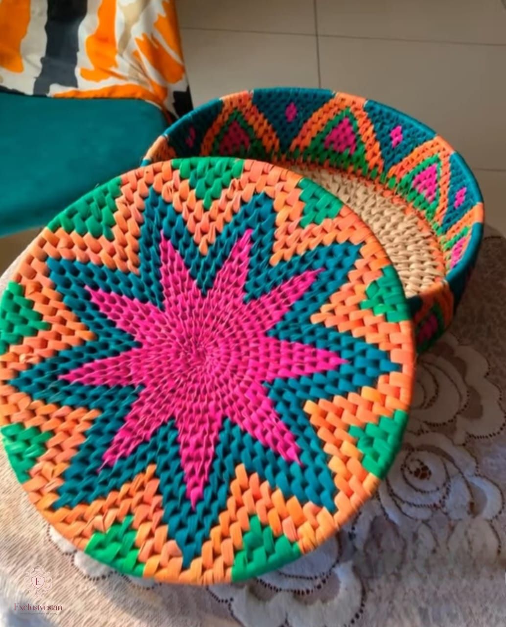 Vibrant Petal Handwoven Date Palm Leaf Hotpot