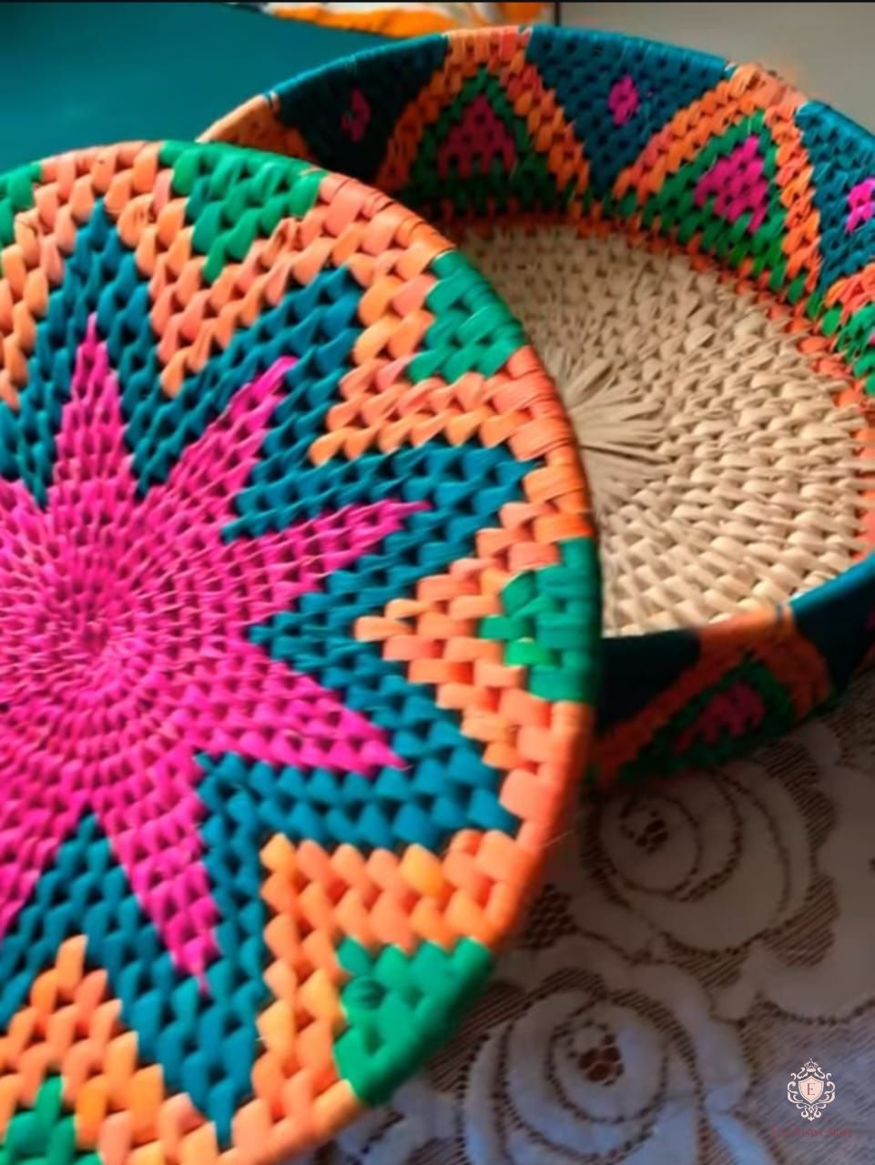 Vibrant Petal Handwoven Date Palm Leaf Hotpot