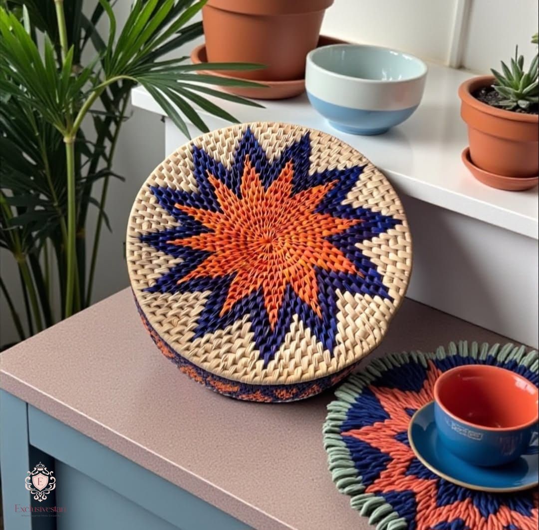 Radiant Star Handwoven Date Palm Leaf Hotpot