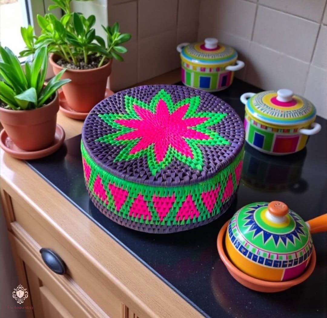 Royal Bloom Handwoven Date Palm Leaf Hotpot With 2 Changairs