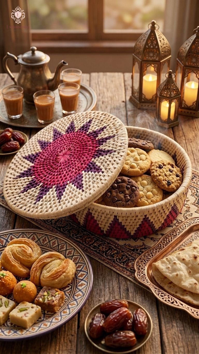 Rosy Sunburst Handwoven Date Palm Leaf Hotpot