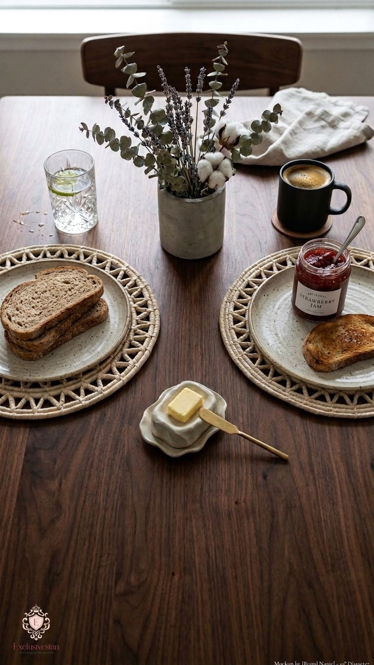 Rustic Woven Palm Leaf Placemats for Elegant Dining (set of 2)