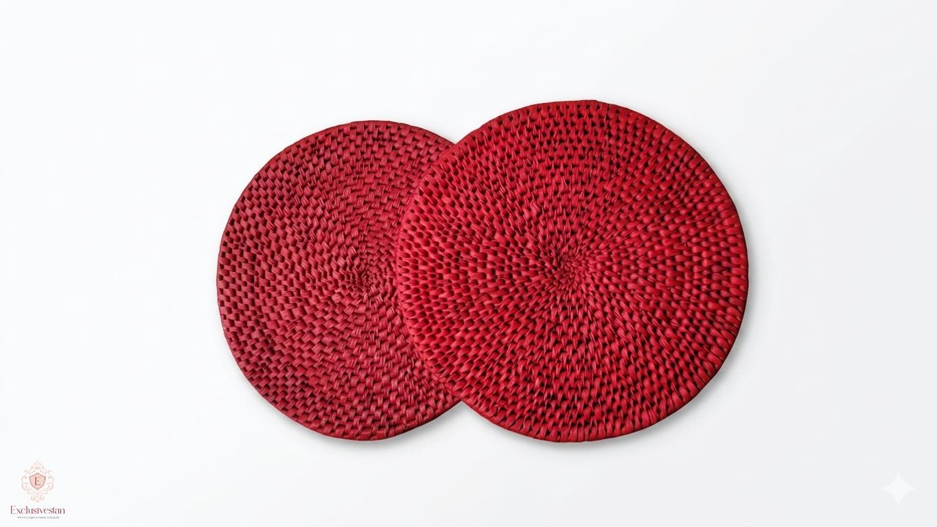Crimson Red Luxe Placemats (Set of 2)