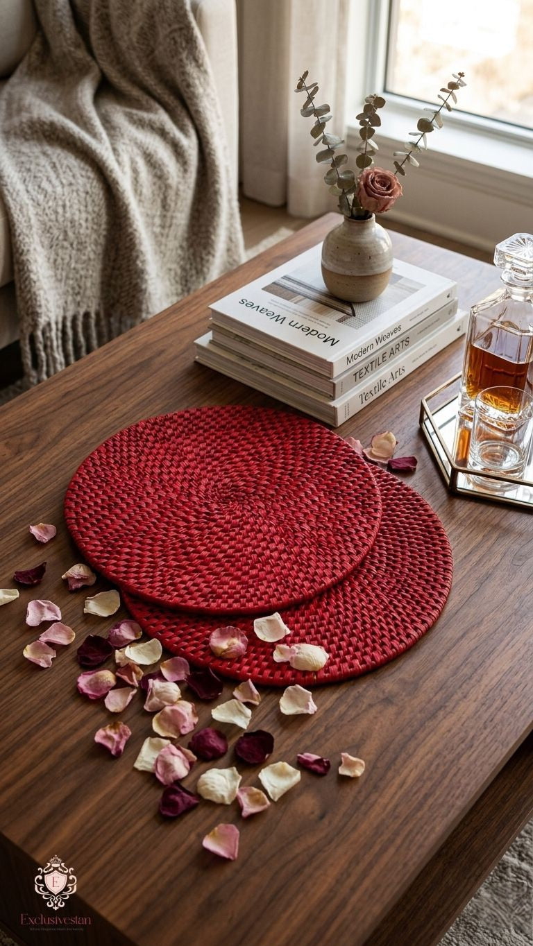 Crimson Red Luxe Placemats (Set of 2)