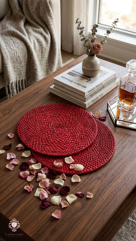 Crimson Red Luxe Placemats (Set of 2)