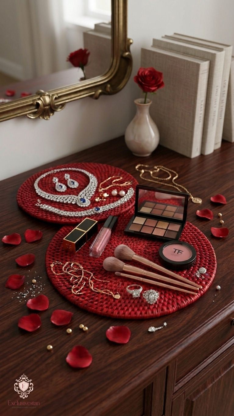 Crimson Red Luxe Placemats (Set of 2)
