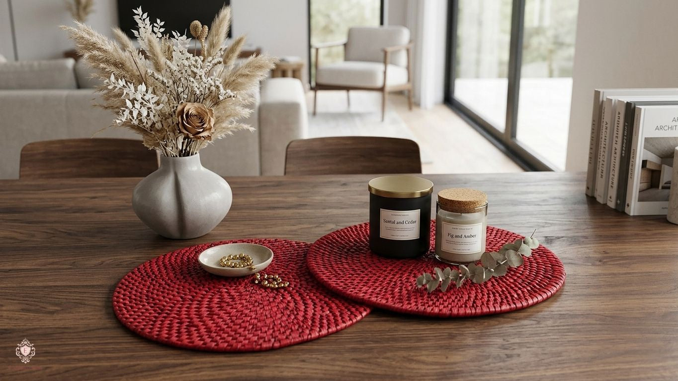 Crimson Red Luxe Placemats (Set of 2)