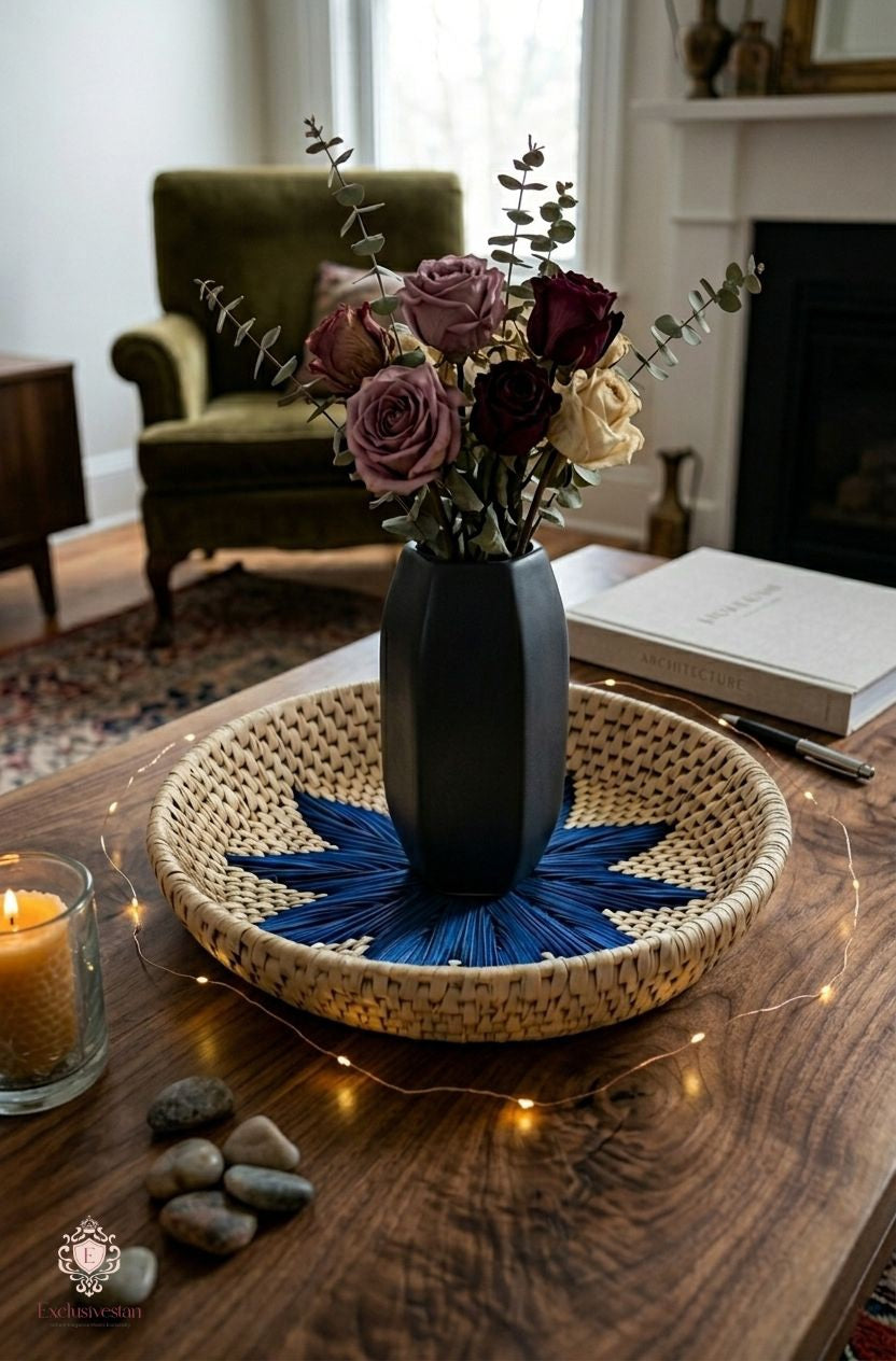 Azure Star Palm Leaf Tray